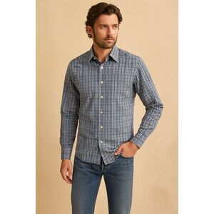 TODD SNYDER New York Plaid Button Up Cotton Long Sleeve Shirt Top Men’s Size 16